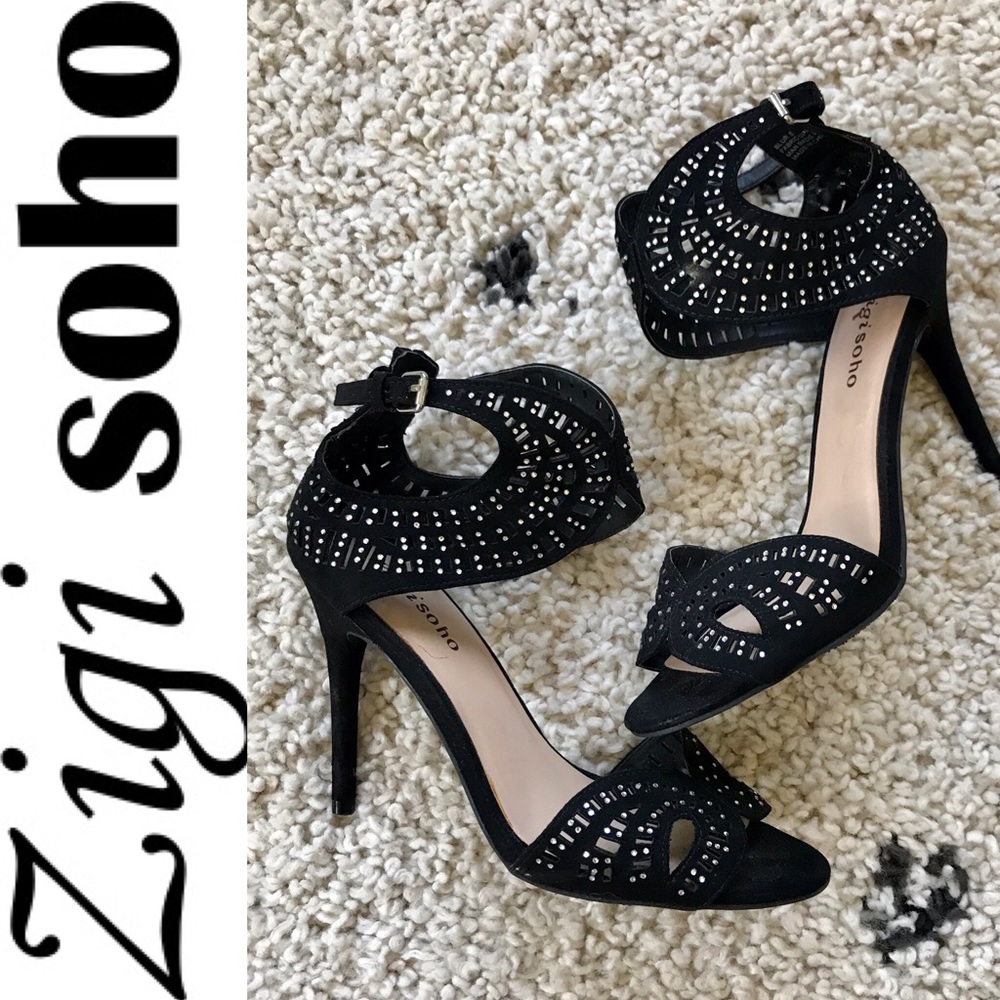 Zigi Soho Blur Studded Ankle Wrap Heels